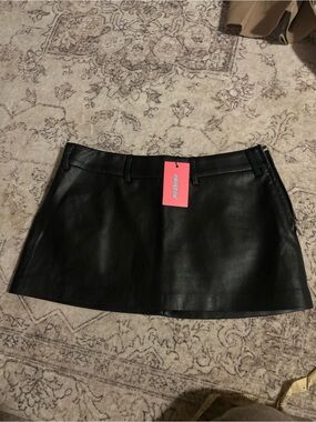 Edikted Black Faux Leather Mini Skort Size Small NWT Y2K Clubwear